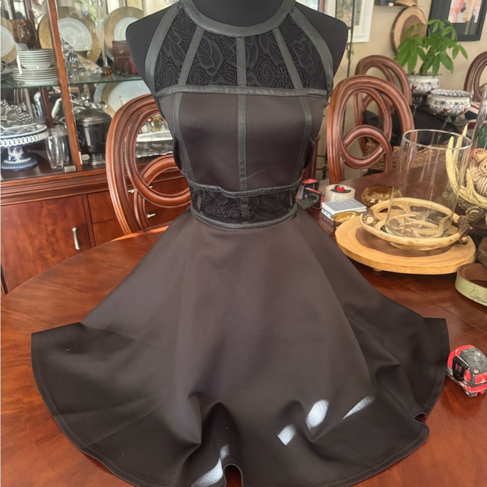 AX Paris Black Mesh Panel Mini Dress